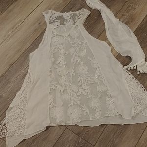 Flew De Lis women's tank top for layering. Beautiful detail. Unique.
